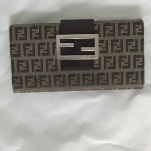 Authentic fendi FF monogram long wallet